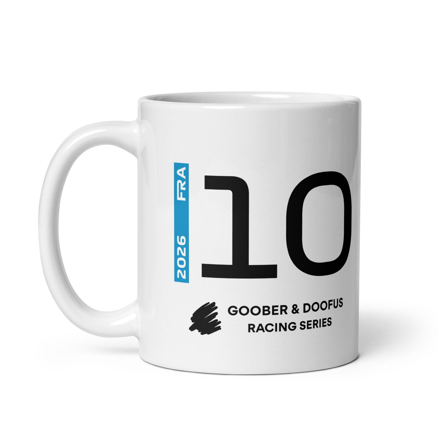 Pierre Gasly #10 F1 Driver White Mug (11oz) - Left Side