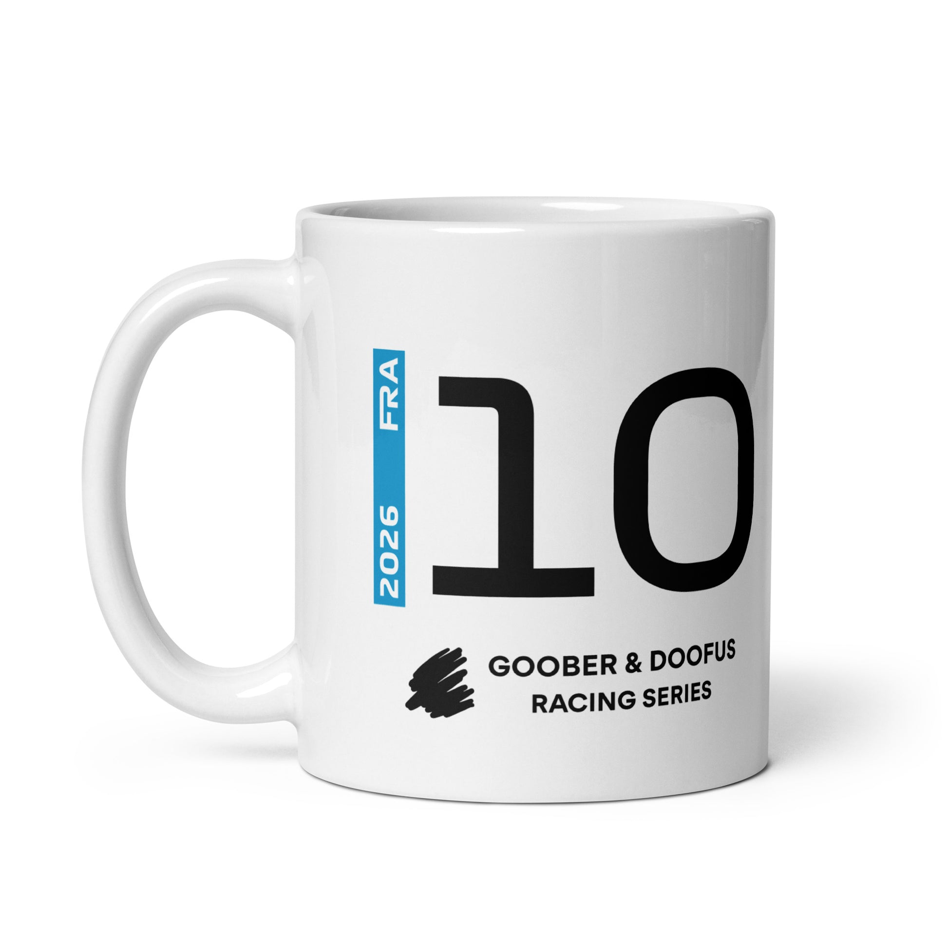 Pierre Gasly #10 F1 Driver White Mug (11oz) - Left Side