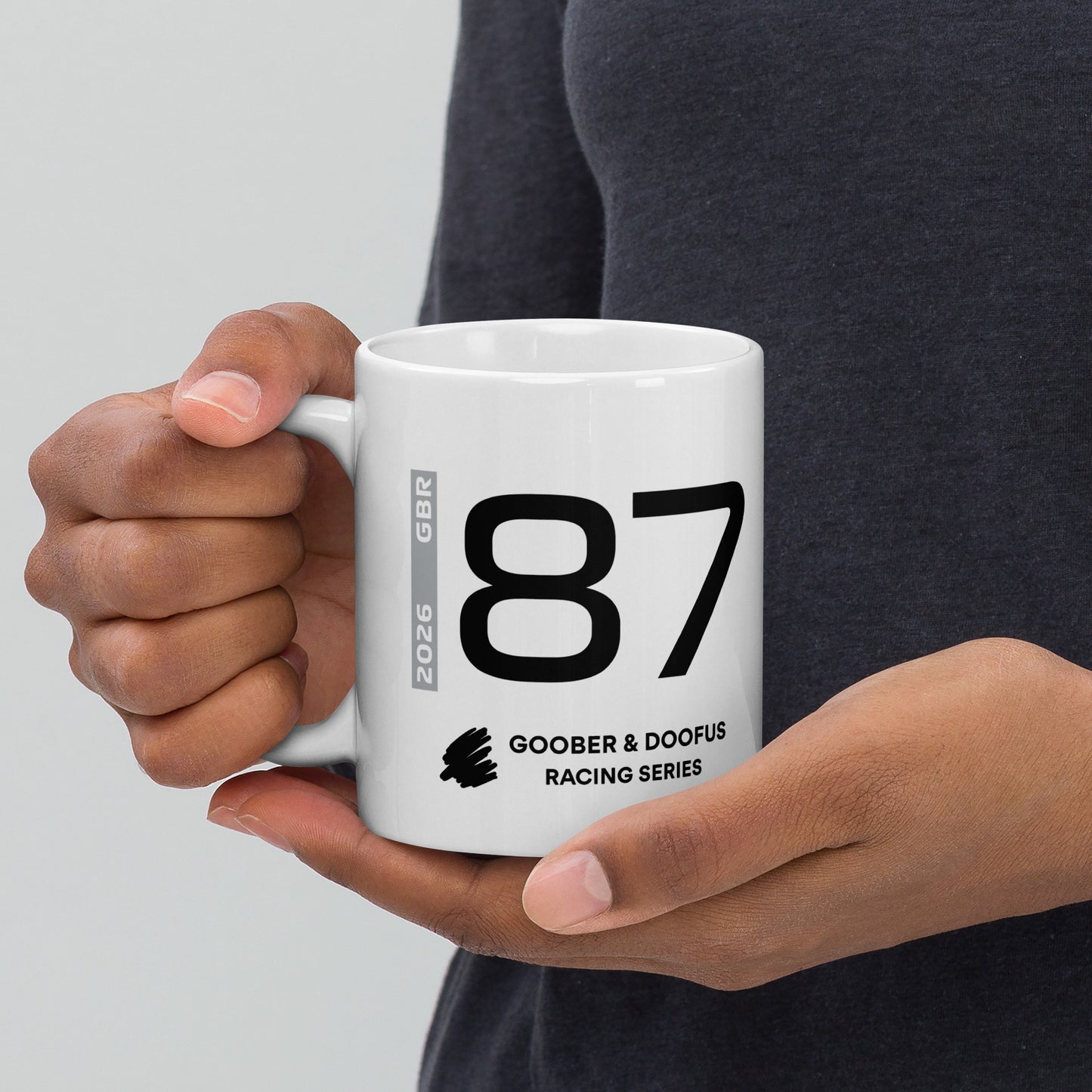 Oliver Bearman #87 F1 Driver White Mug (11oz) - Held In Hand