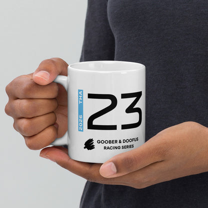 Alex Albon #23 F1 Driver White Mug (11oz) - Held In Hand