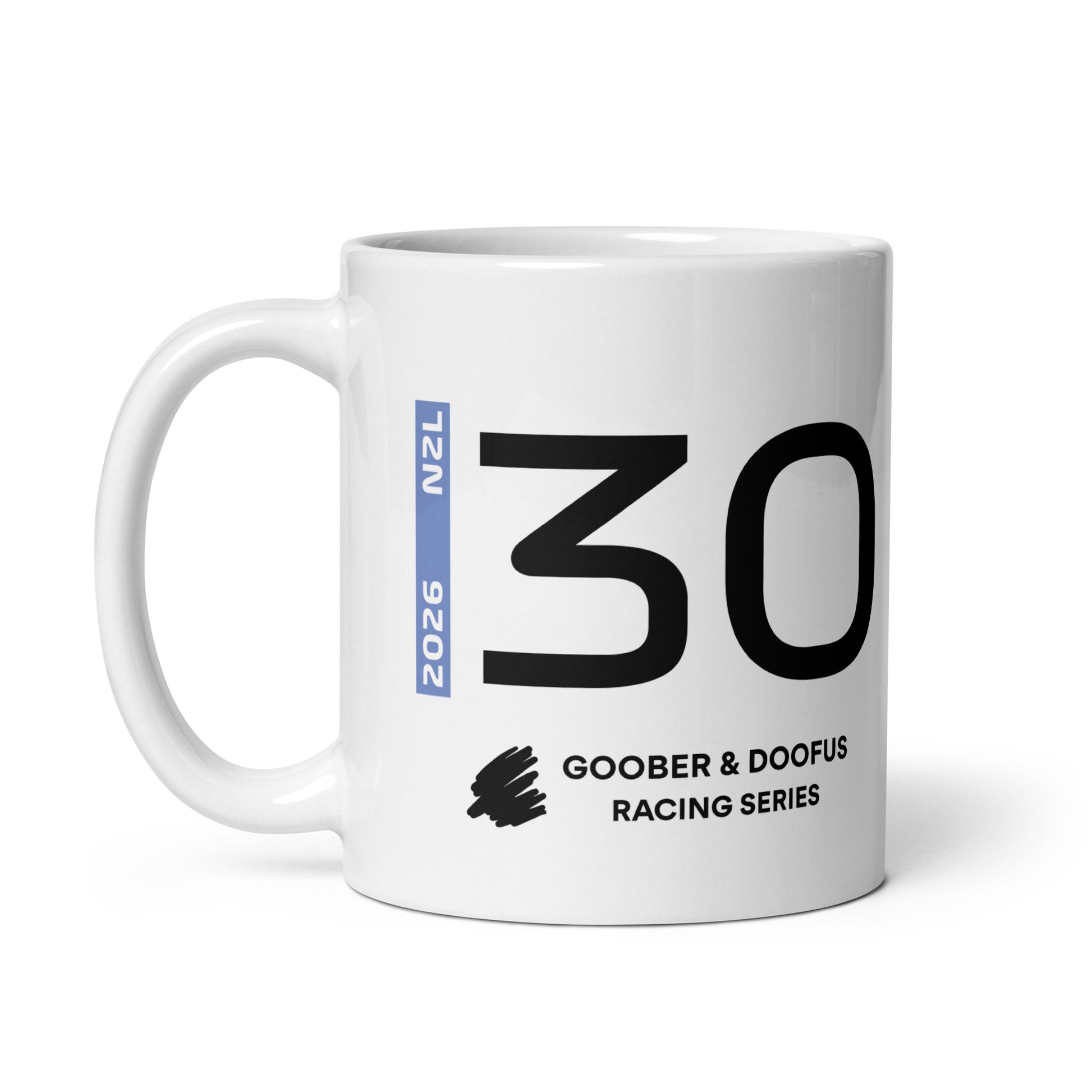 Liam Lawson #30 F1 Driver White Mug (11oz) - Left Side