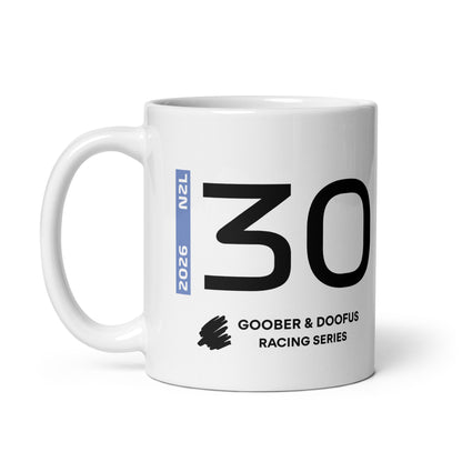 Liam Lawson #30 F1 Driver White Mug (11oz) - Left Side