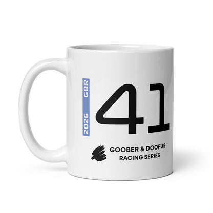 Arvid Lindblad #41 F1 Driver White Mug (11oz) - Left Side