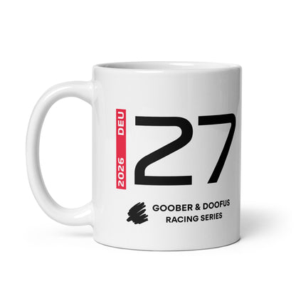 Nico Hulkenberg #27 F1 Driver White Mug (11oz) - Left Side