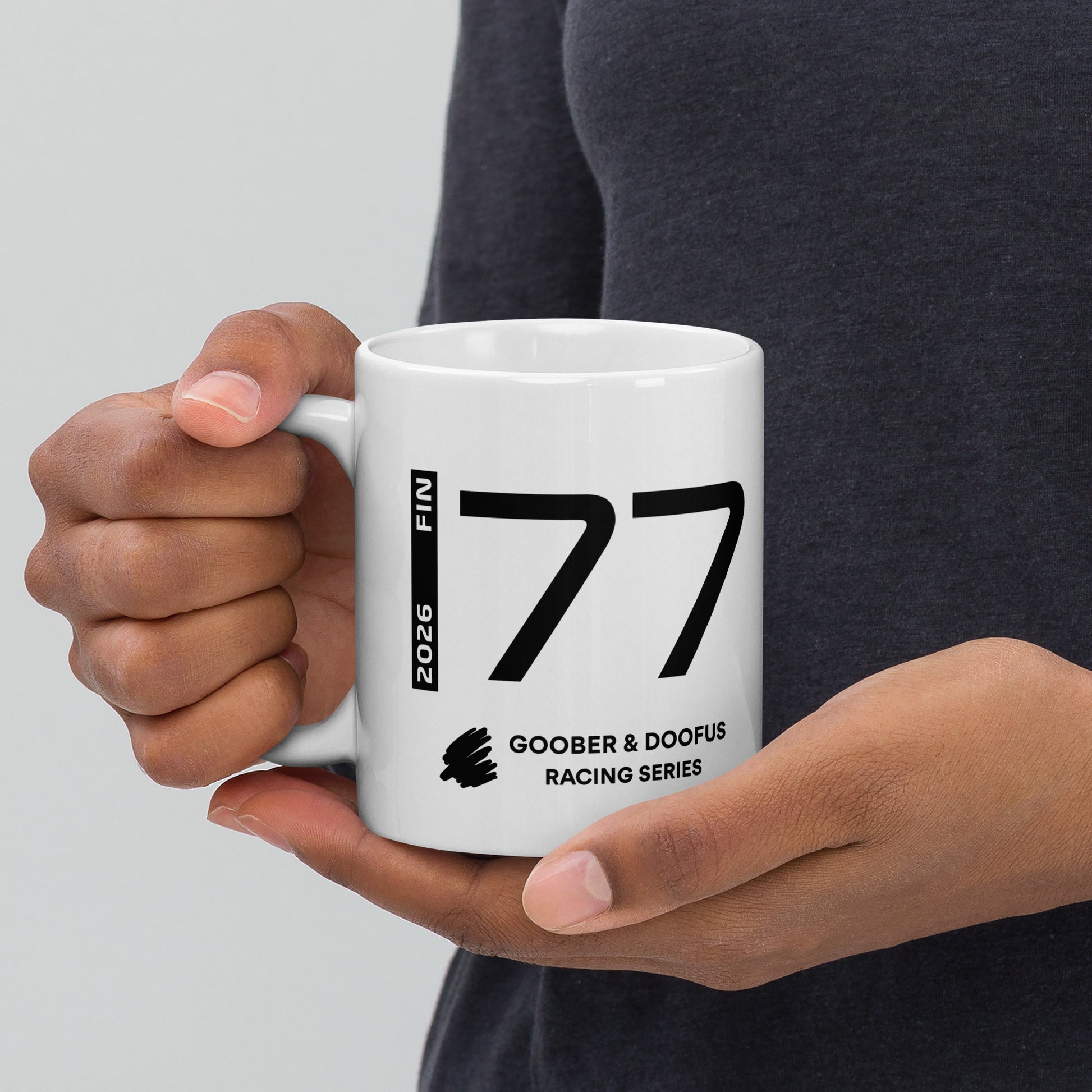 Valtteri Bottas #77 F1 Driver White Mug (11oz) - Held In Hand