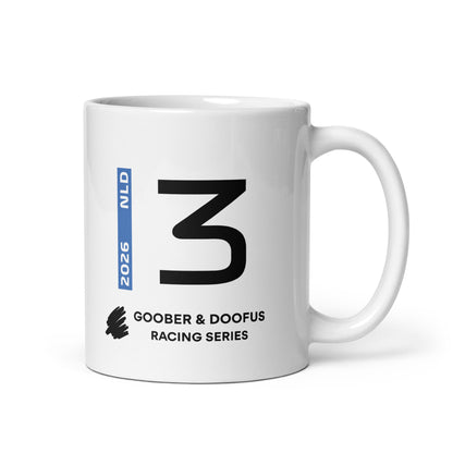 Max Verstappen #3 F1 Driver White Mug (11oz) - Right Side
