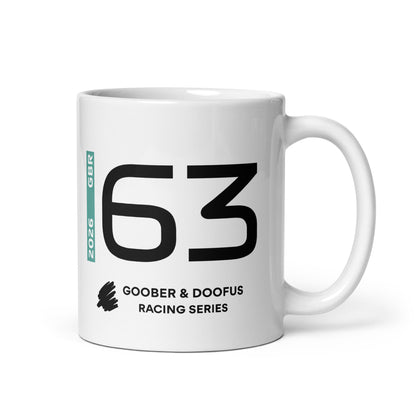 George Russell #63 F1 Driver White Mug (11oz) - Right Side