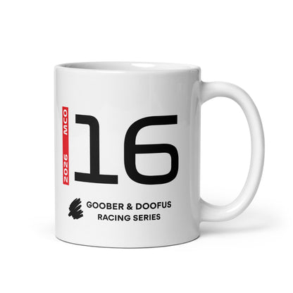Charles Leclerc #16 F1 Driver White Mug (11oz) - Right Side
