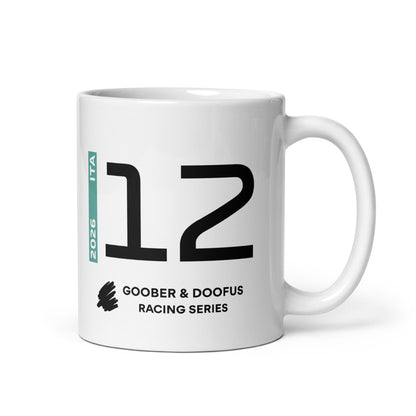 Kimi Antonelli #12 F1 Driver White Mug (11oz) - Right Side