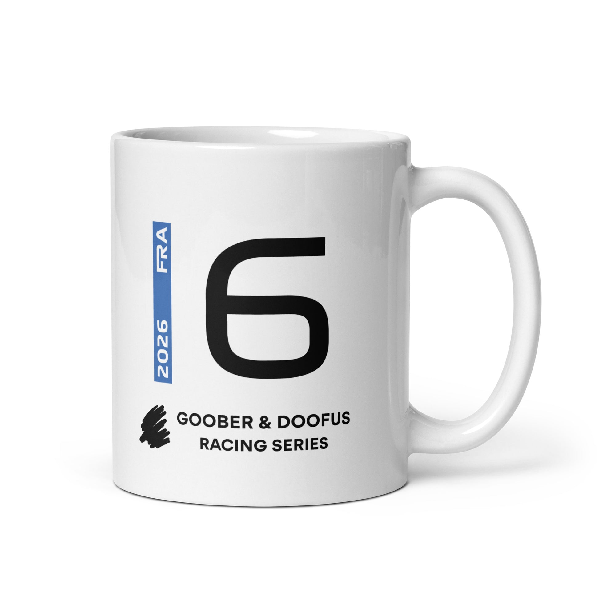 Isack Hadjar #6 F1 Driver White Mug (11oz) - Right Side