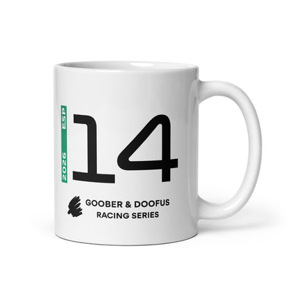 Fernando Alonso #14 F1 Driver White Mug (11oz) - Right Side