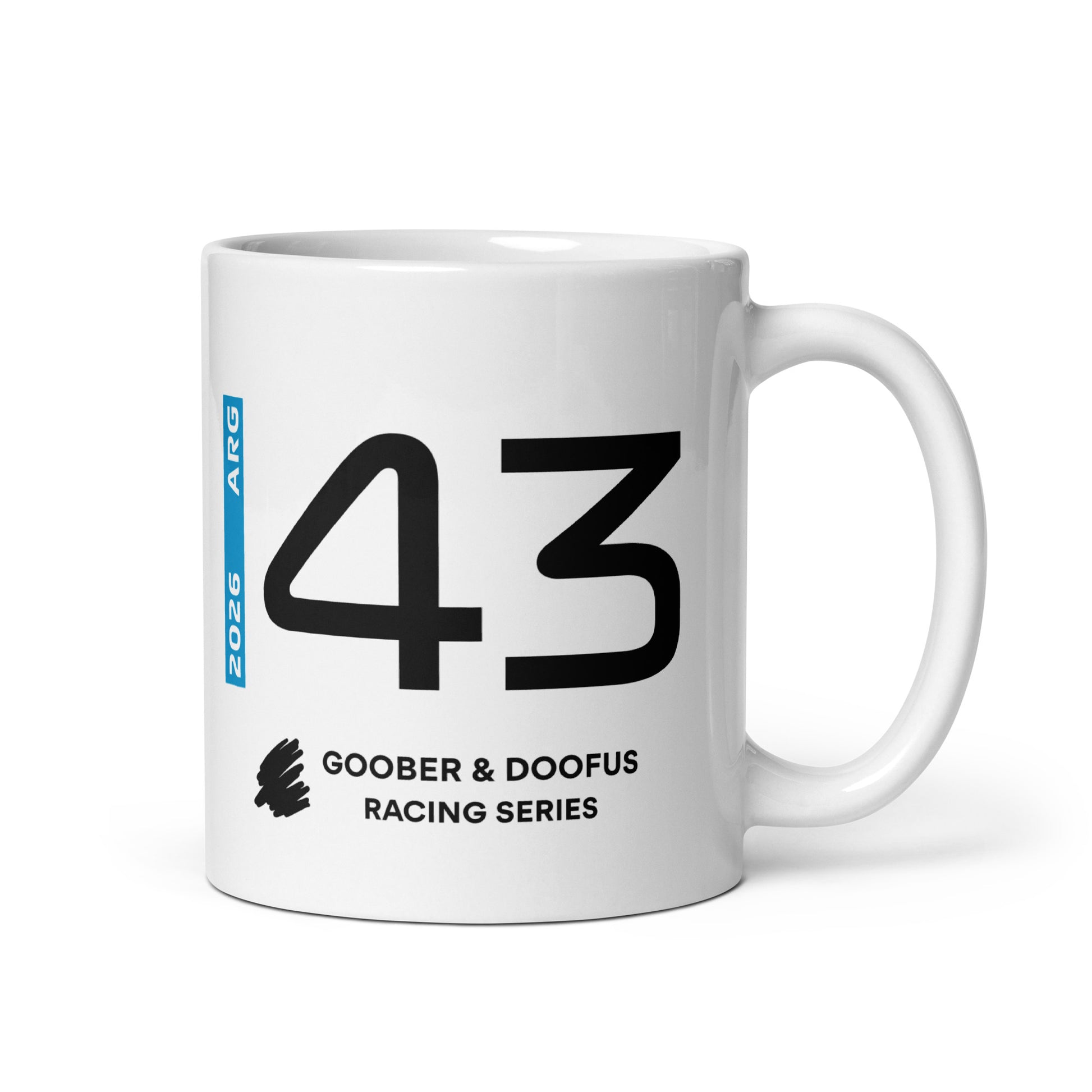 Franco Colapinto #43 F1 Driver White Mug (11oz) - Right Side