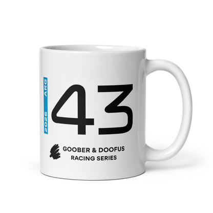Franco Colapinto #43 F1 Driver White Mug (11oz) - Right Side