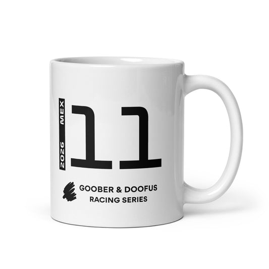 Sergio Perez #11 F1 Driver White Mug (11oz) - Right Side