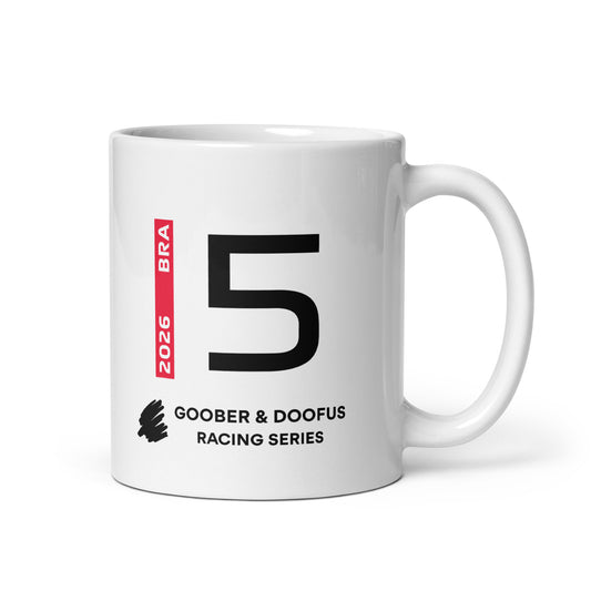 Gabriel Bortoleto #5 F1 Driver White Mug (11oz) - Right Side