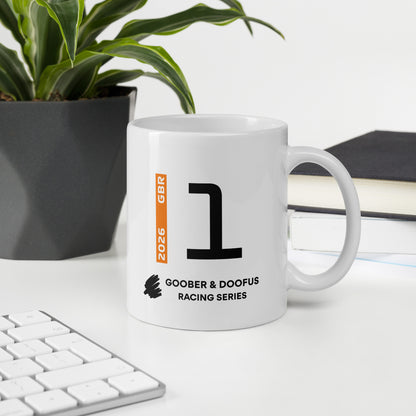Lando Norris #1 F1 Driver White Mug (11oz) - Office Desk