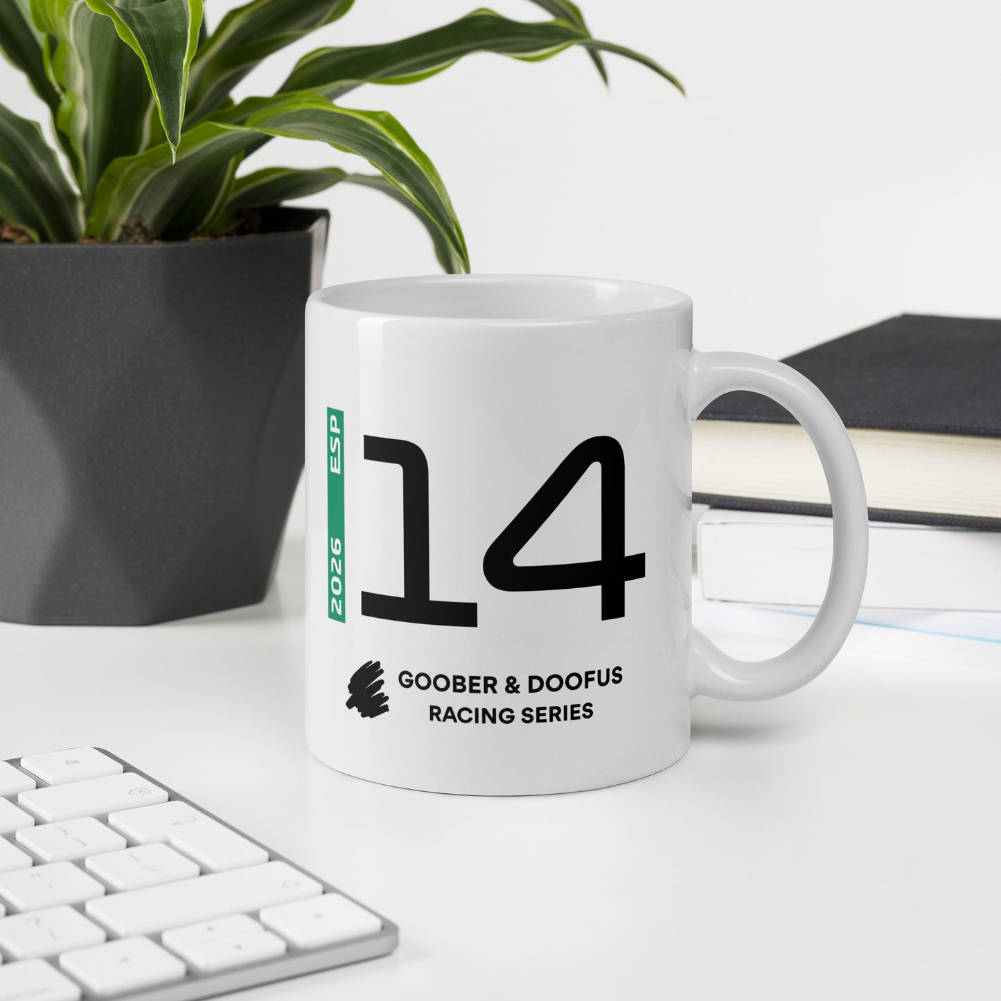 Fernando Alonso #14 F1 Driver White Mug (11oz) - Office Desk