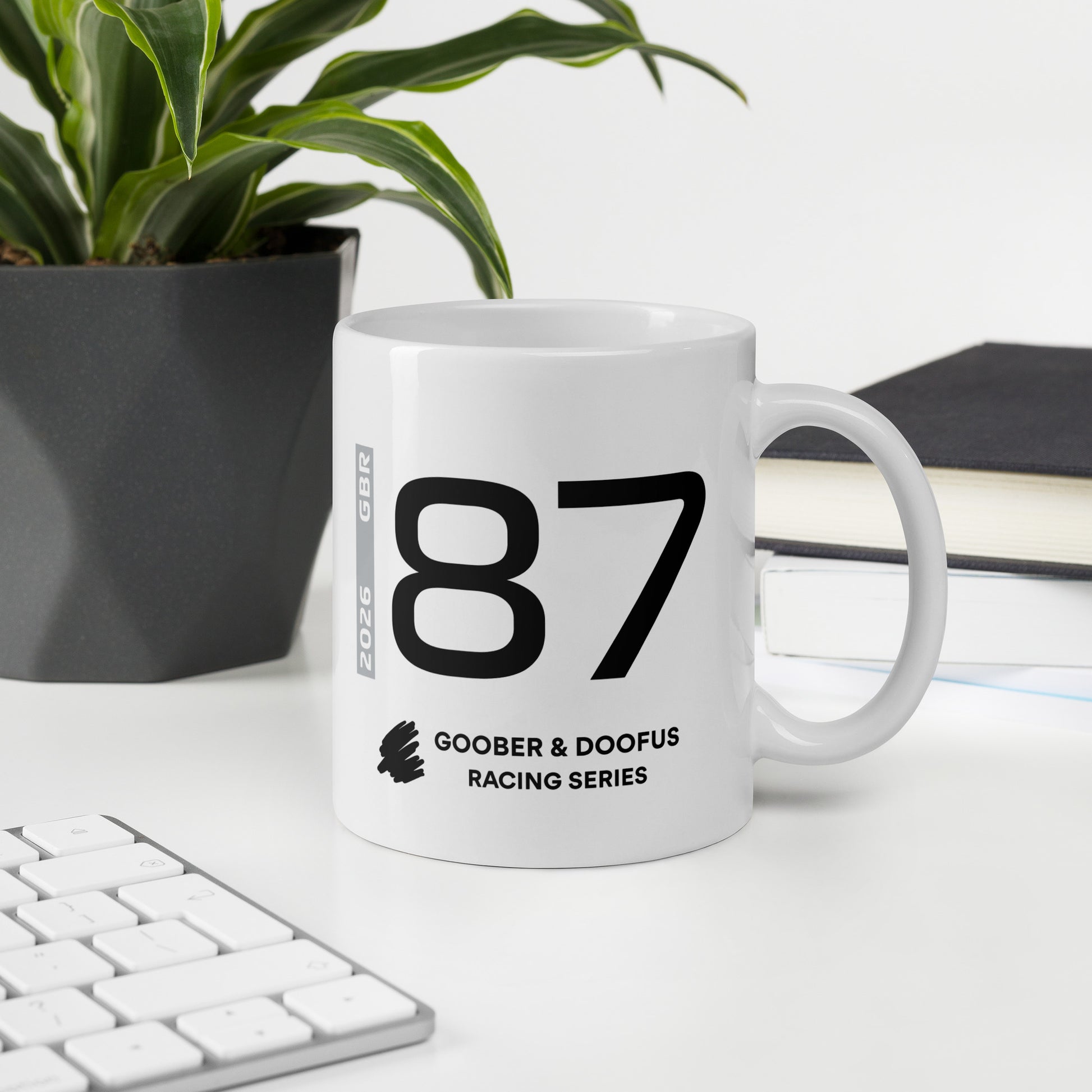 Oliver Bearman #87 F1 Driver White Mug (11oz) - Office Desk
