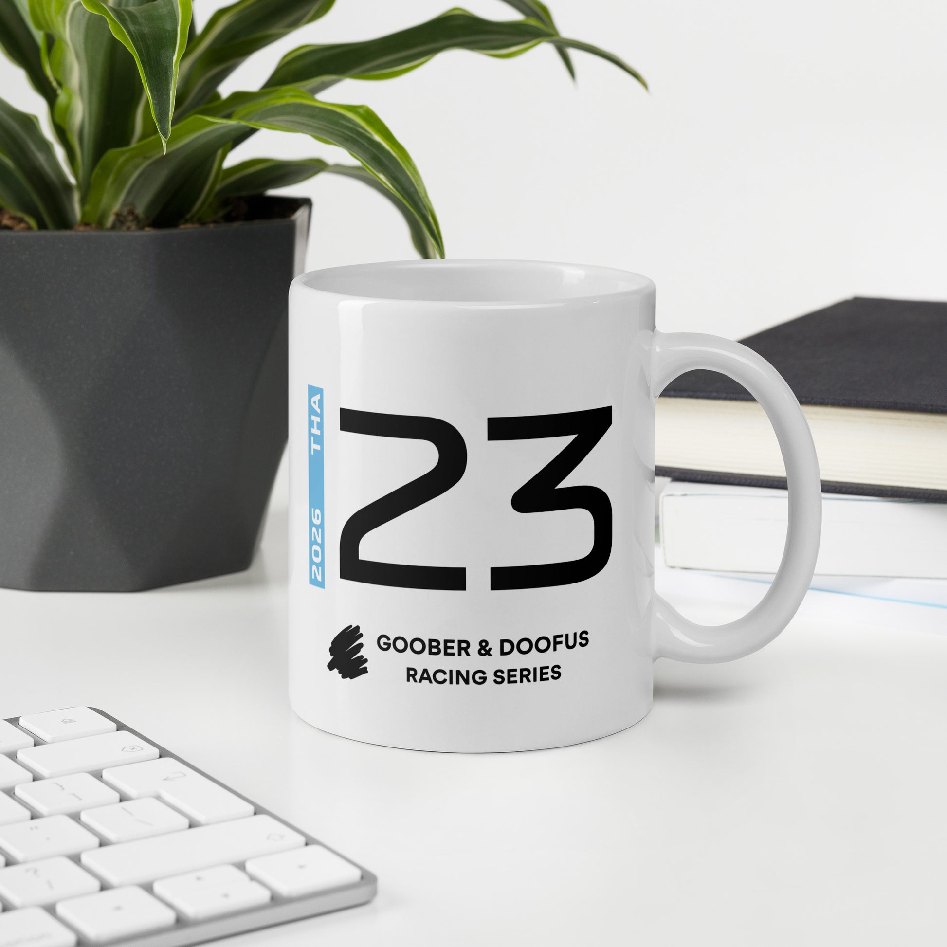 Alex Albon #23 F1 Driver White Mug (11oz) - Office Desk