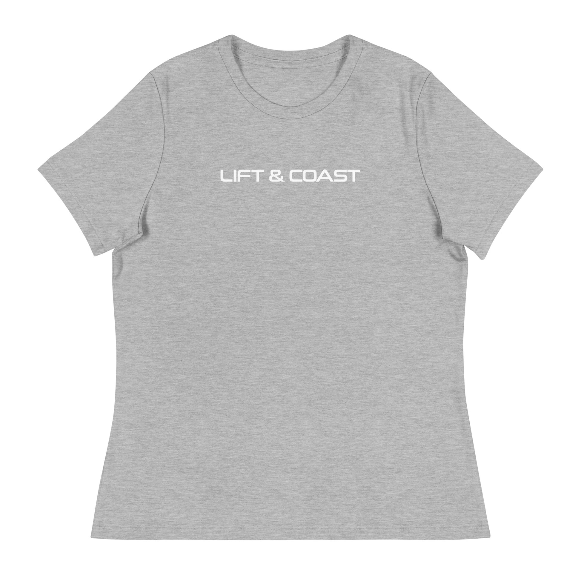 Lift and Coast F1 Racing Women's Relaxed T-Shirt in Heather Gray