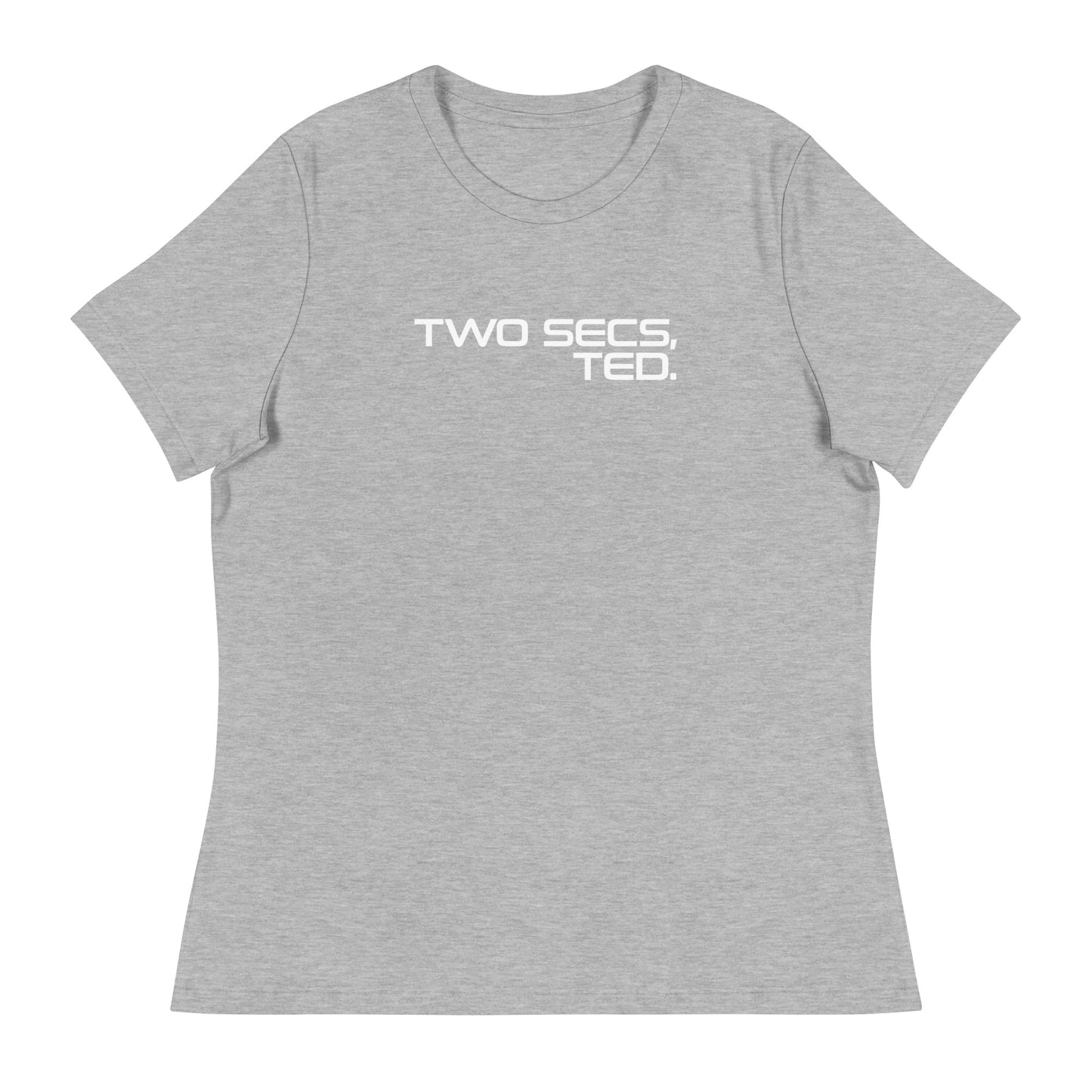 Two Secs Ted Stacked F1 Racing Women's Relaxed T-Shirt in Heather Gray