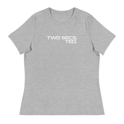 Two Secs Ted Stacked F1 Racing Women's Relaxed T-Shirt in Heather Gray