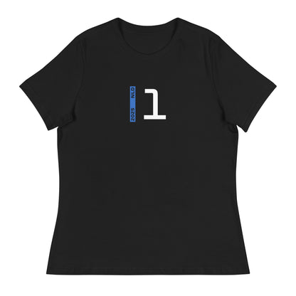 #1 F1 Driver Max Verstappen Women's Relaxed T-Shirt in Black
