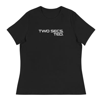 Two Secs Ted Stacked F1 Racing Women's Relaxed T-Shirt in Black