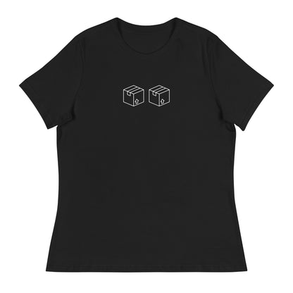 Box Box F1 Graphic Women's Relaxed T-Shirt in Black