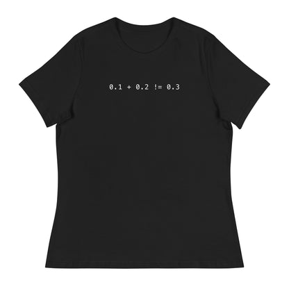 Zero Point One Plus Zero Point Two Does Not Equal Zero Point Three Women's Relaxed T-Shirt in Black