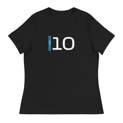 #10 F1 Driver Pierre Gasly Women's Relaxed T-Shirt in Black