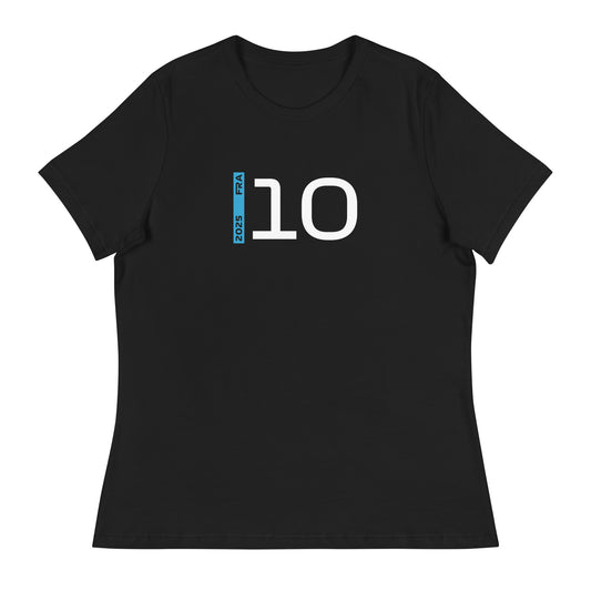 #10 F1 Driver Pierre Gasly Women's Relaxed T-Shirt in Black