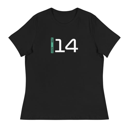 #14 F1 Driver Fernando Alonso Women's Relaxed T-Shirt in Black