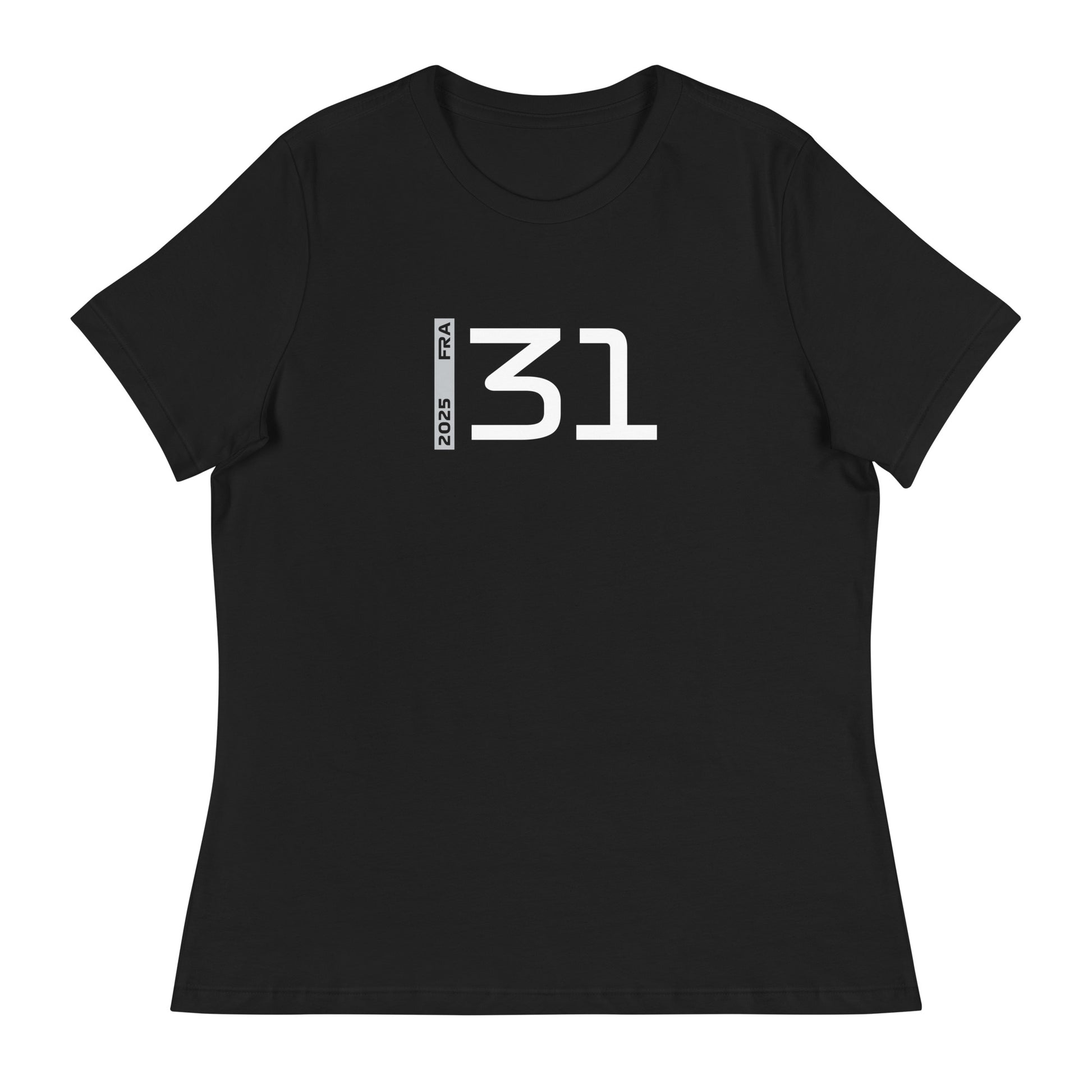 #31 F1 Driver Esteban Ocon Women's Relaxed T-Shirt in Black