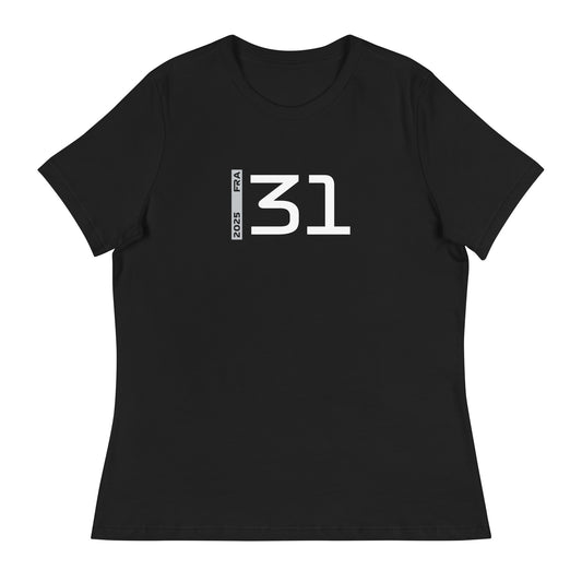 #31 F1 Driver Esteban Ocon Women's Relaxed T-Shirt in Black