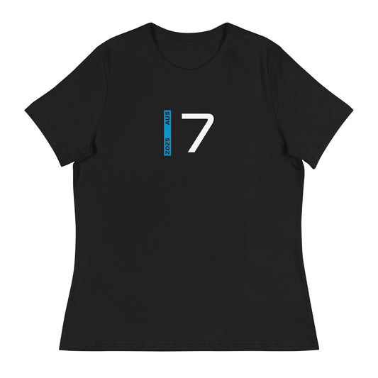 #7 F1 Driver Jack Doohan Women's Relaxed T-Shirt in Black