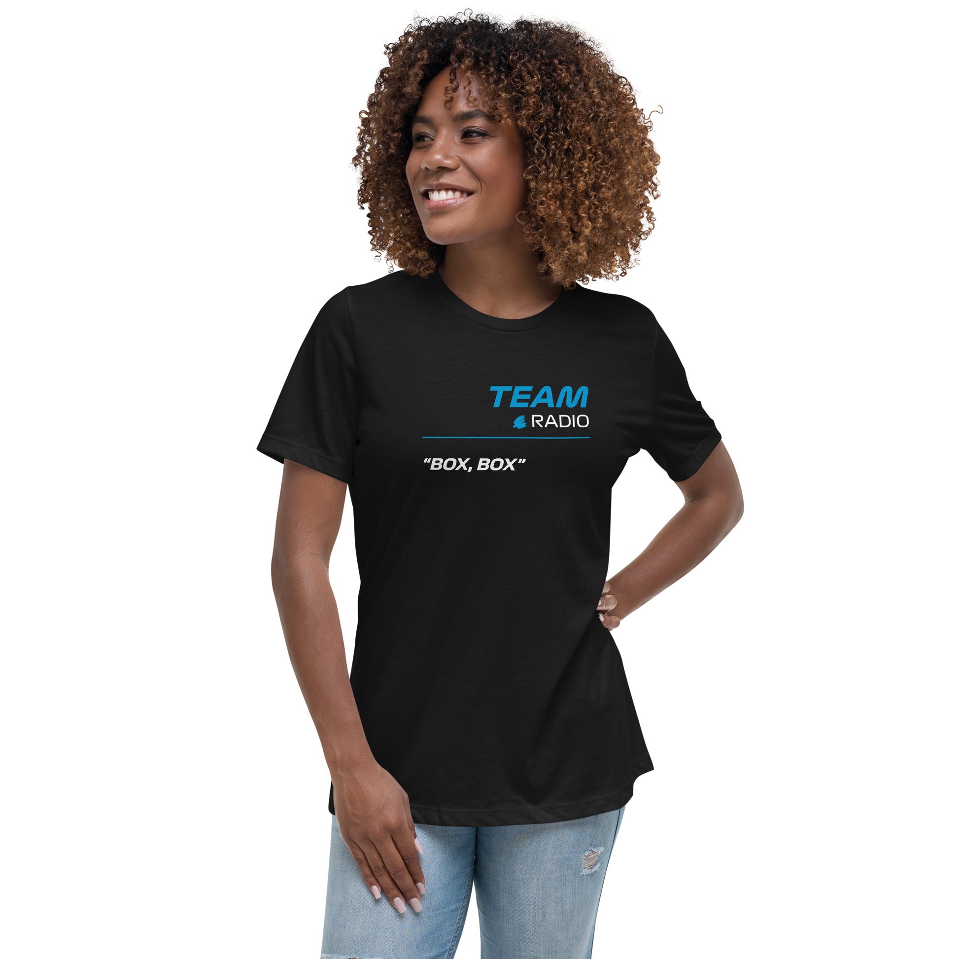 Alpine F1 Team Radio Women's Black Relaxed Fit T-Shirt