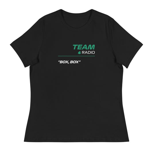 Aston Martin F1 Team Radio Women's Black Relaxed Fit T-Shirt