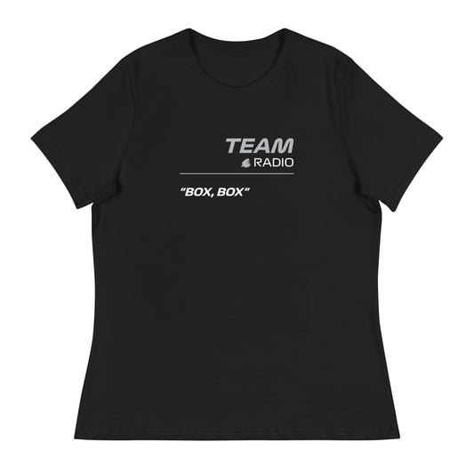 Haas F1 Team Radio Women's Black Relaxed Fit T-Shirt