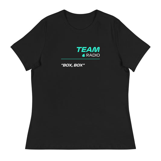Mercedes F1 Team Radio Women's Black Relaxed Fit T-Shirt