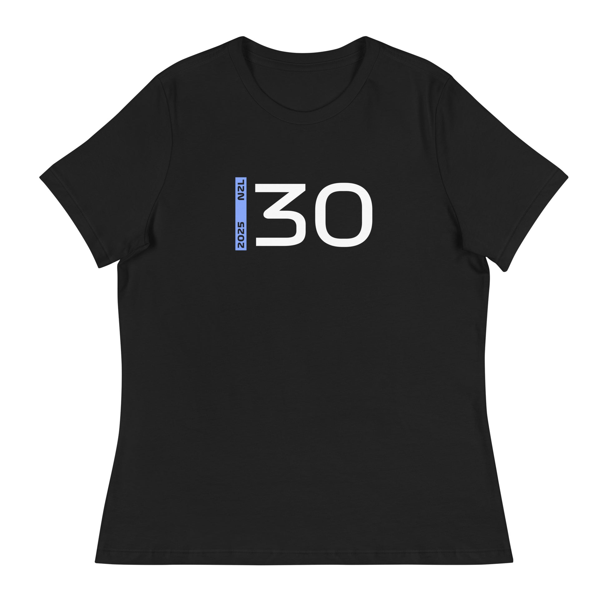 #30 F1 Driver Liam Lawson Women's Relaxed T-Shirt in Black