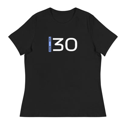 #30 F1 Driver Liam Lawson Women's Relaxed T-Shirt in Black
