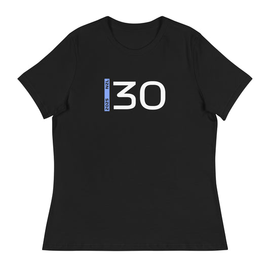 #30 F1 Driver Liam Lawson Women's Relaxed T-Shirt in Black