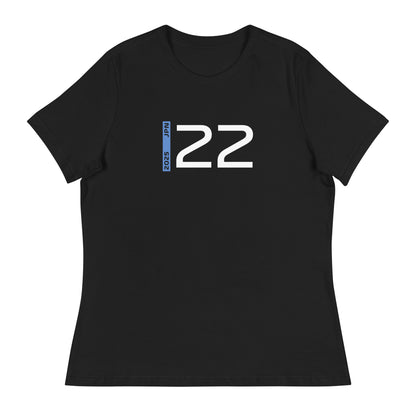 #22 F1 Driver Yuki Tsunoda Women's Relaxed T-Shirt in Black