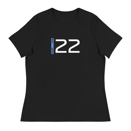 #22 F1 Driver Yuki Tsunoda Women's Relaxed T-Shirt in Black