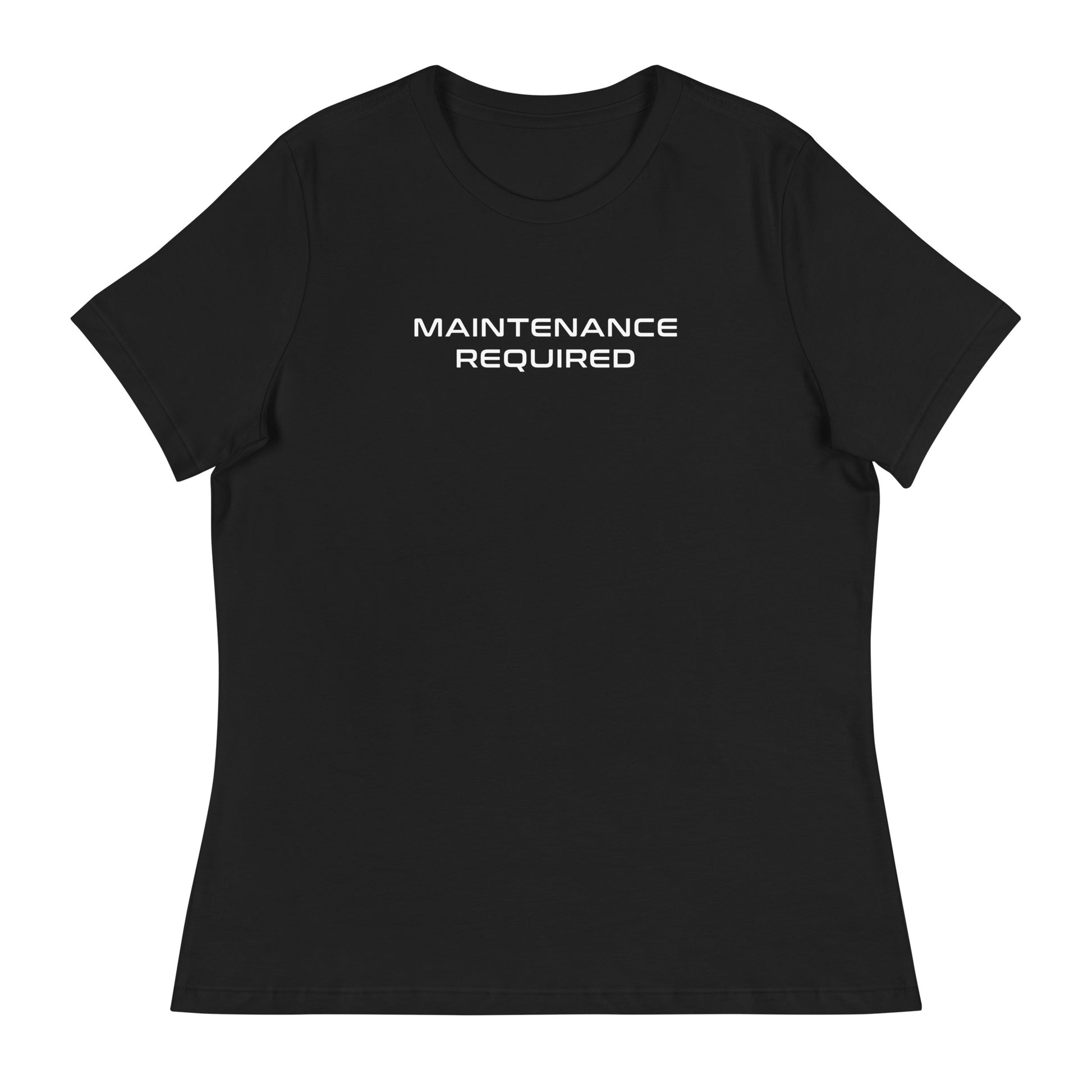 Maintenance Required F1 Racing Women's Relaxed T-Shirt in Black