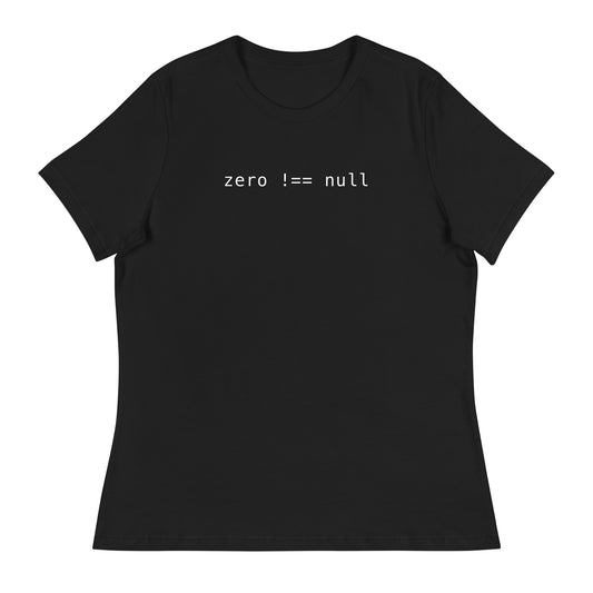 Zero Does Not Equal Null Women's Relaxed T-Shirt in Black