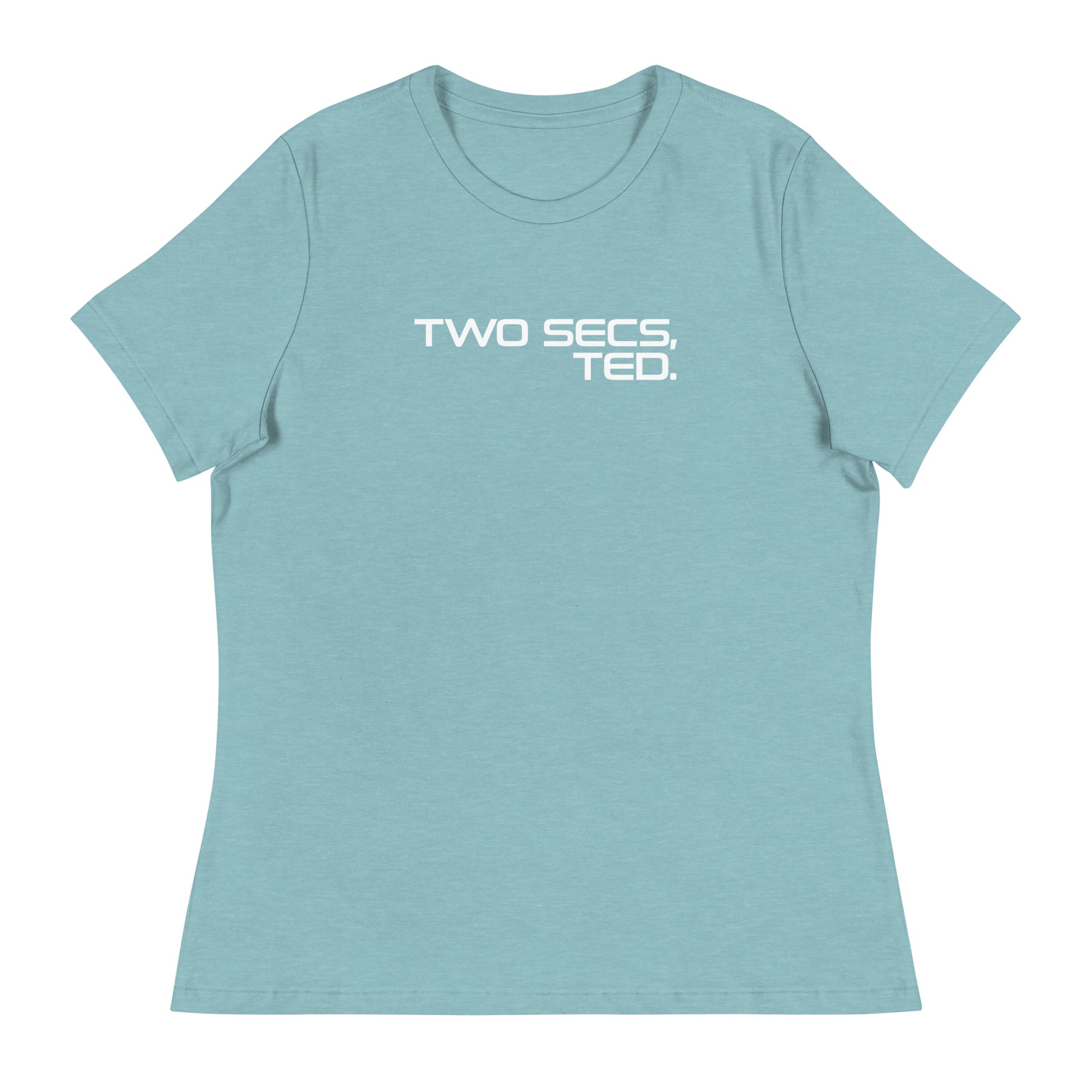 Two Secs Ted Stacked F1 Racing Women's Relaxed T-Shirt in Lagoon Blue