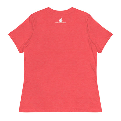 Box Box Text F1 Racing Women's Relaxed T-Shirt in Heather Red
