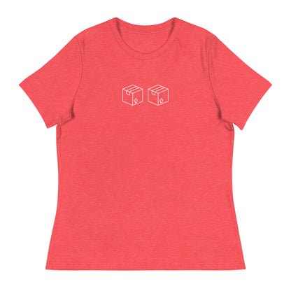 Box Box F1 Graphic Women's Relaxed T-Shirt in Heather Red